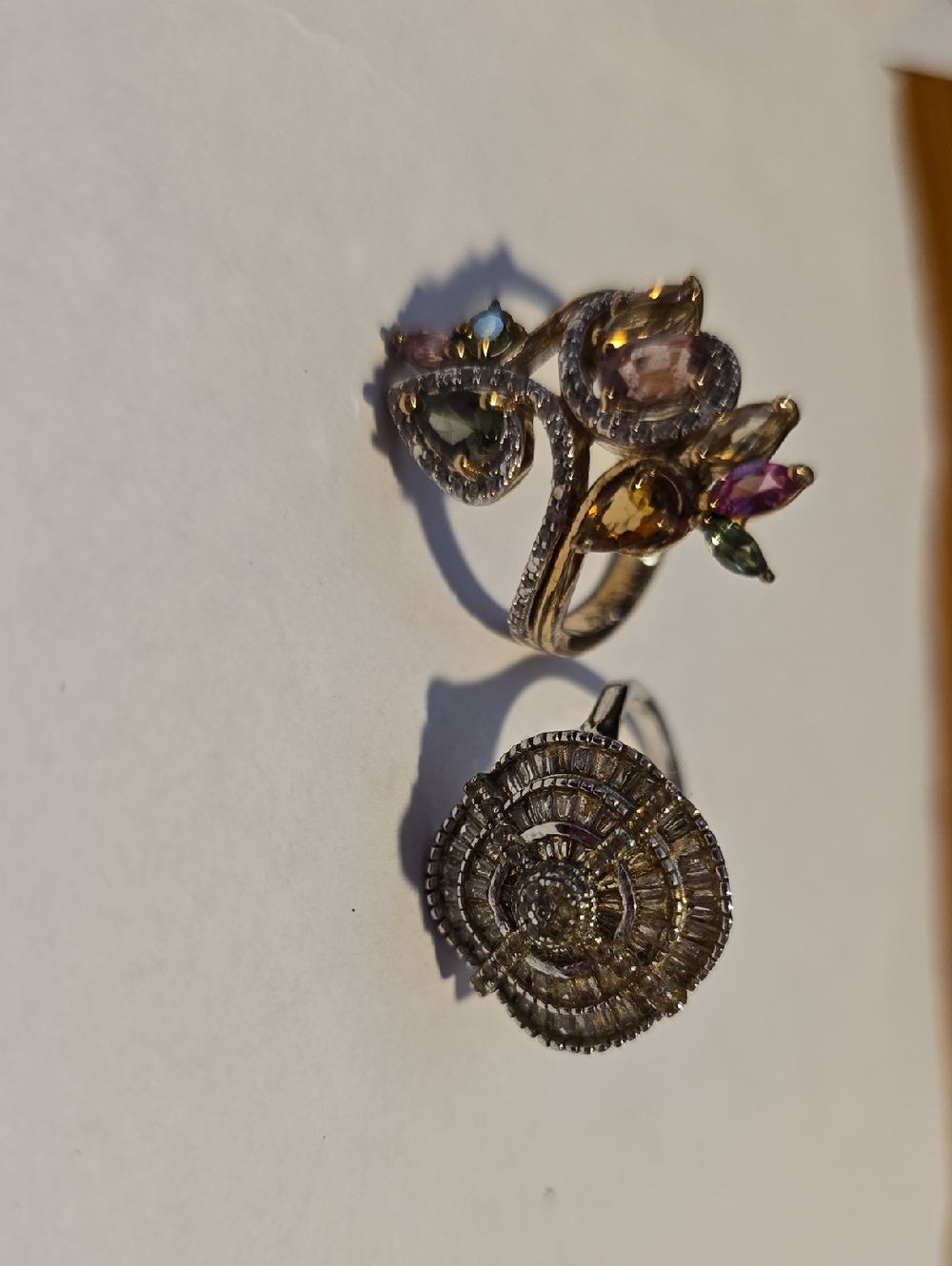 Multicolor Gemstone Floral Ring – Women Jewelry Size 9